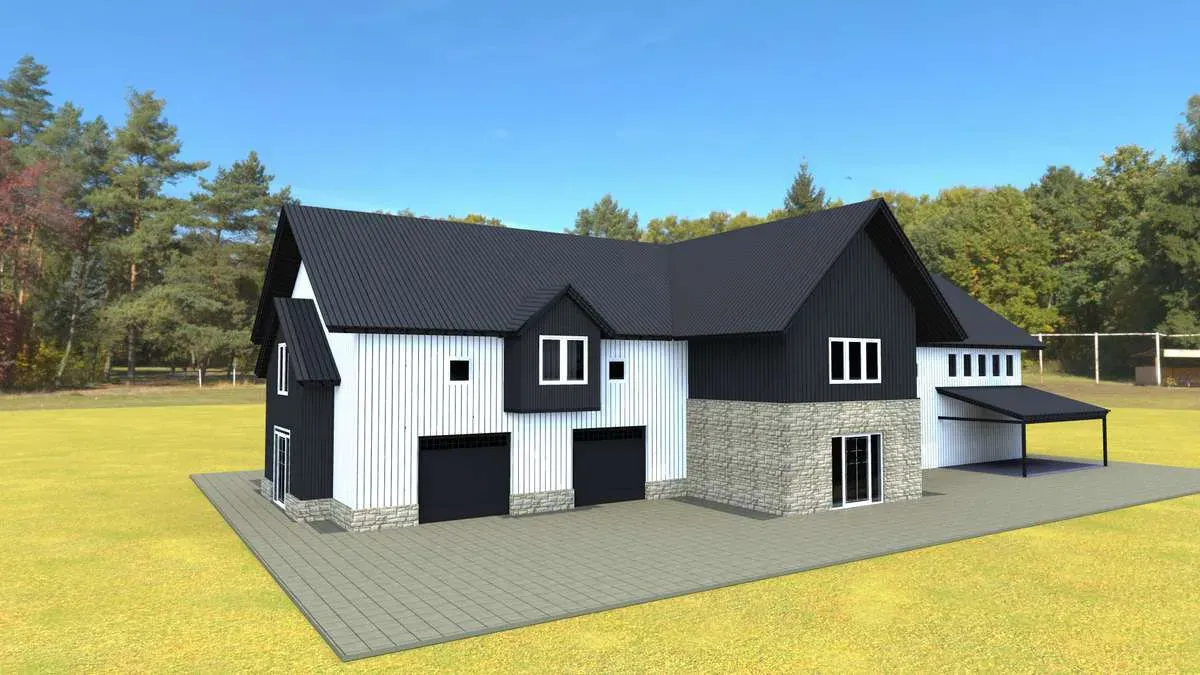Lux barndo with complex rooflines